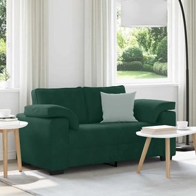 vidaXL Sofá-luvas 160x77x82 cm veludo verde-escuro