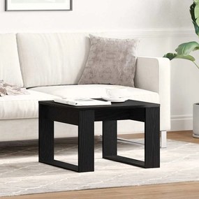 vidaXL Mesa Lateral de Carvalho Preto - 50x50x35 cm, Feita de Madeira Maciça
