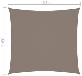 Para-sol vela tecido oxford quadrangular 3,6x3,6m cinza-acast.