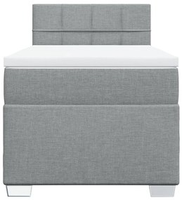 Cama com molas/colchão 80x200 cm tecido cinza-claro