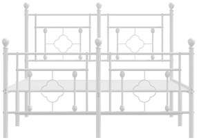 Estrutura de cama com cabeceira e pés 120x200 cm metal branco