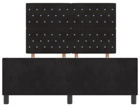Estrutura de Cama de Veludo Preto vidaXL 140x200 cm