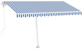Toldo automático independente 450x300 cm azul e branco