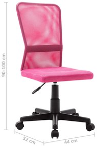 Cadeira de escritório 44x52x100 cm tecido de malha rosa