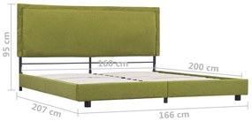 Estrutura de cama sem colchão 150x200 cm tecido verde