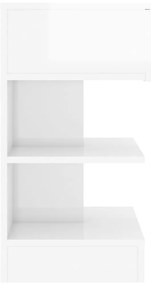 Mesa de cabeceira derivados de madeira branco brilhante