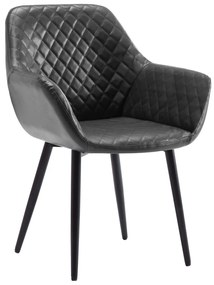 vidaXL Cadeira de jantar couro artificial cinzento