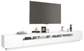 Móvel de TV Giancarlo com Luzes LED de 300cm - Branco - Design Moderno