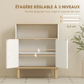 Móvel de Casa de Banho, 60 x 29,5 x 76,5 cm, Prateleira Ajustável, Branco