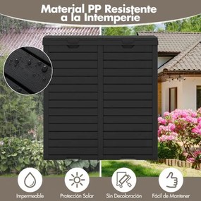 Caixote do lixo duplo de 235 L com bandeja para líquidos e tampas escalonadas para interiores e exteriores 77 x 40 x 86 cm Preto