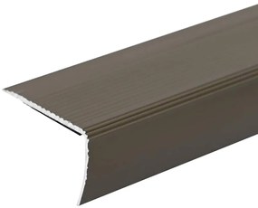 Perfis para degraus 10 pcs Castanho 67 cm Alumínio