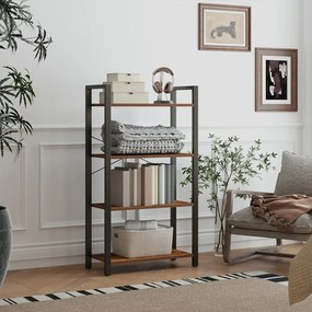 Estante para livros, com 4 prateleiras 30 x 66 x 120 cm castanho-preto