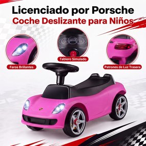 Carrinho de Passeio andarilho Infantil, 62,5 x 29 x 38,5 cm, com Impulso pelos Pés, Cor-de-rosa