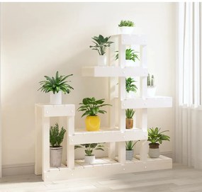 Suporte para plantas 92x25x97 cm pinho maciço branco