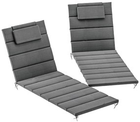 Conjunto de 2 Almofadas para Espreguiçadeira Dobráveis Almofadas para
