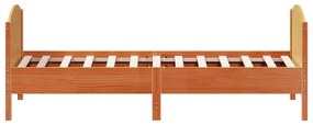 Cama sem colchão 90x190 cm madeira de pinho maciça castanho-mel