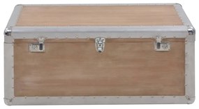 Caixa de arrumação madeira de abeto maciça 91x52x40 cm castanho