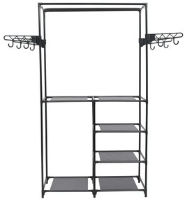 Suporte para roupas aço e tecido não tecido 87x44x158 cm preto