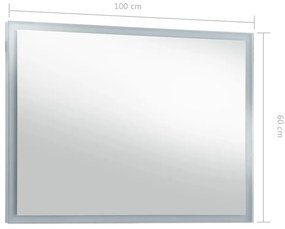 Espelho de parede LED para casa de banho 100x60 cm