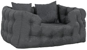 PawHut Cama para Cães Pequenos Cama para Animais de Estimação com 2 Almofadas e Base Antiderrapante 70x50x30 cm Cinza