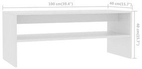 Mesa de centro 100x40x40 cm contraplacado branco