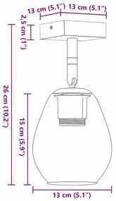 Luminárias de Teto vidaXL com Abajur de Vidro Ajustável Antracite E27
