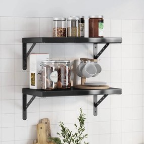 vidaXL Prateleiras de parede 2 pcs 50x30 cm aço inoxidável prateado