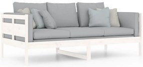 Sofá-cama 90x190 cm madeira de pinho maciça branco