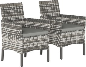 Outsunny Conjunto de 2 Cadeiras de Jardim em Rattan, Cadeiras de Exterior com Almofadas | Aosom Portugal