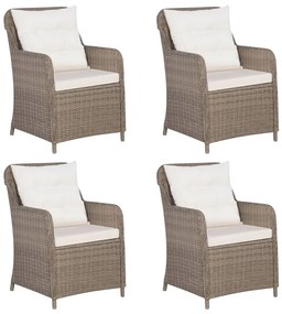5 pcs conjunto de jantar para jardim castanho