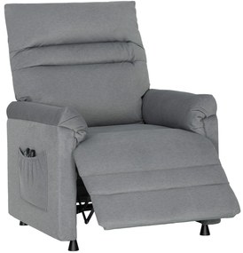 Poltrona Relax com Aquecimento Lombar e Massagem por Vibração Reclinável Função de Memória  82x99x106 cm Cinzento