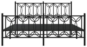 Estrutura de cama sem colchão com pés 160x200 cm preto