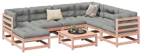 vidaXL 8 pcs conj. sofás jardim c/ almofadões madeira abeto-de-douglas