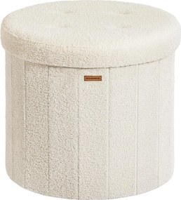Banco redondo com espaço de arrumação e tampa removível 45 x 45 cm Creme
