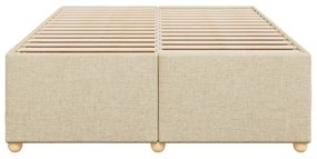 Estrutura de cama sem colchão 140x200 cm tecido cor creme