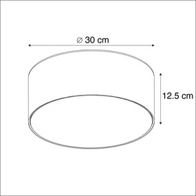 Lâmpada de teto verde 30 cm com LED - Drum LED Moderno