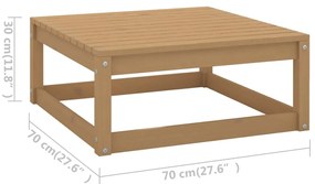 9 pcs conjunto lounge de jardim pinho sólido castanho mel