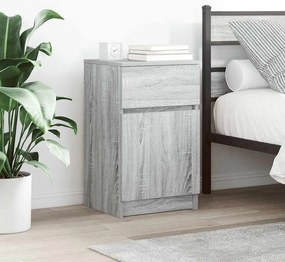 vidaXL Mesa de cabeceira 39x35x65 cm derivados madeira cinzento sonoma