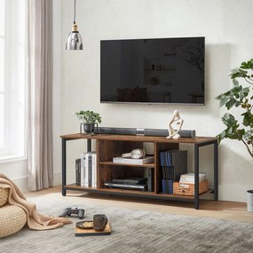Móvel para TV com compartimentos abertos 40 x 120 x 50 cm castanho vintage-preto