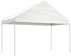 Gazebo com telhado 8,92x4,08x3,22 m polietileno branco