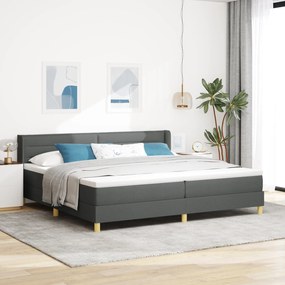 vidaXL Cama Box Spring com Colchão cinza escuro, 200 x 200 cm