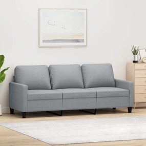Sofá de 3 lugares 180 cm tecido cinza-claro