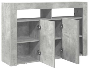 Buffet Cinza Concreto Madeira Engenheirada 116 x 30 x 75 cm