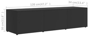 Móvel de TV 120x34x30 cm contraplacado cinzento
