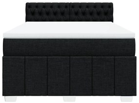 Cama com molas/colchão 140x200 cm tecido preto