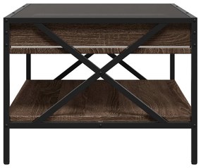 Mesa de centro luzes LED Infinity 70x50x38 cm carvalho castanho