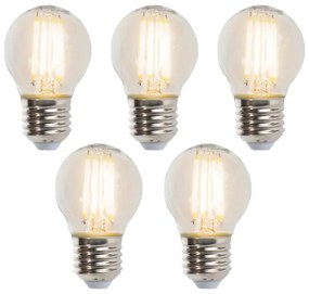 Conjunto de 5 Lâmpadas LED Globo E27 Dimerizáveis 5W 470lm 2700K