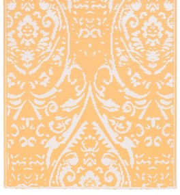 Tapete de exterior 80x150 cm PP laranja e branco