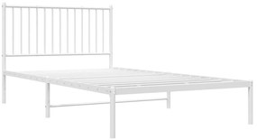 Estrutura de cama em metal com cabeceira 107x203 cm branco