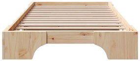 Cama 90x190 cm de madeira de pinho sólido